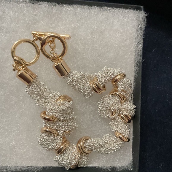 Ralph Lauren Elegant Multi Strand Spiga Chain Two Toned Silver/Gold NWOT - Picture 4 of 4